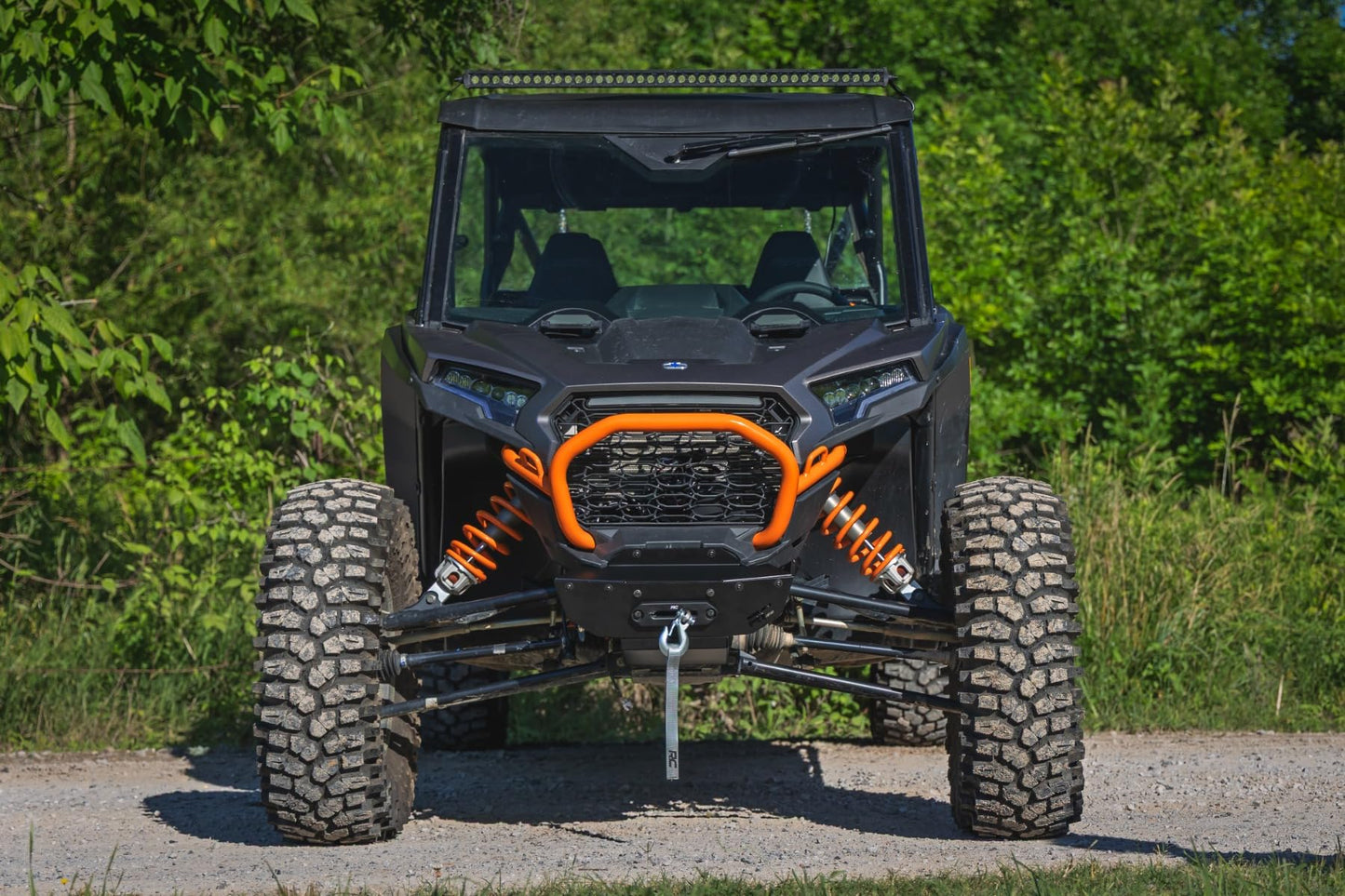 Rough Country Winch Mount with RS4500S Winch for Polaris RZR XP 1000 - Bolt-On Mounting Plate with 4500 LB Synthetic Rope Winch
