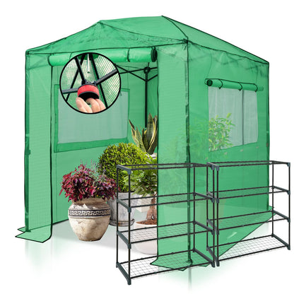 EAGLE PEAK 8'x6' Portable Greenhouse with Two Shelves