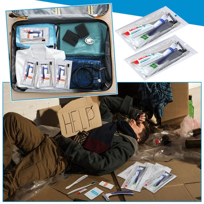 Suclain 96 Pack Hygiene Kits Bulk for Homeless Travel Size Toiletries and Dental Hygiene Kit Homeless Care Package Supplies Charity Donation Ready for Shelter Church Emergency Prep