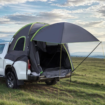 VEVOR Pickup Truck Tent, Fits 8.0-8.2 ft Truck Tents for Camping, Waterproof PU2000 2-3 Person Sleeping Truck Bed Tent, Sturdy Truck Bed Camper Shell with Expandable Awning, Rainfly, Storage Bag