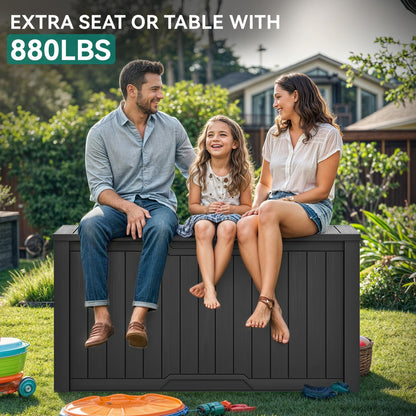 YITAHOME XXL 230 Gallon Large Outdoor Storage Deck Box for Patio Furniture, Outdoor Cushions, Garden Tools and Sports/Pools Equipment, Weather Resistant Resin, Lockable (Black)