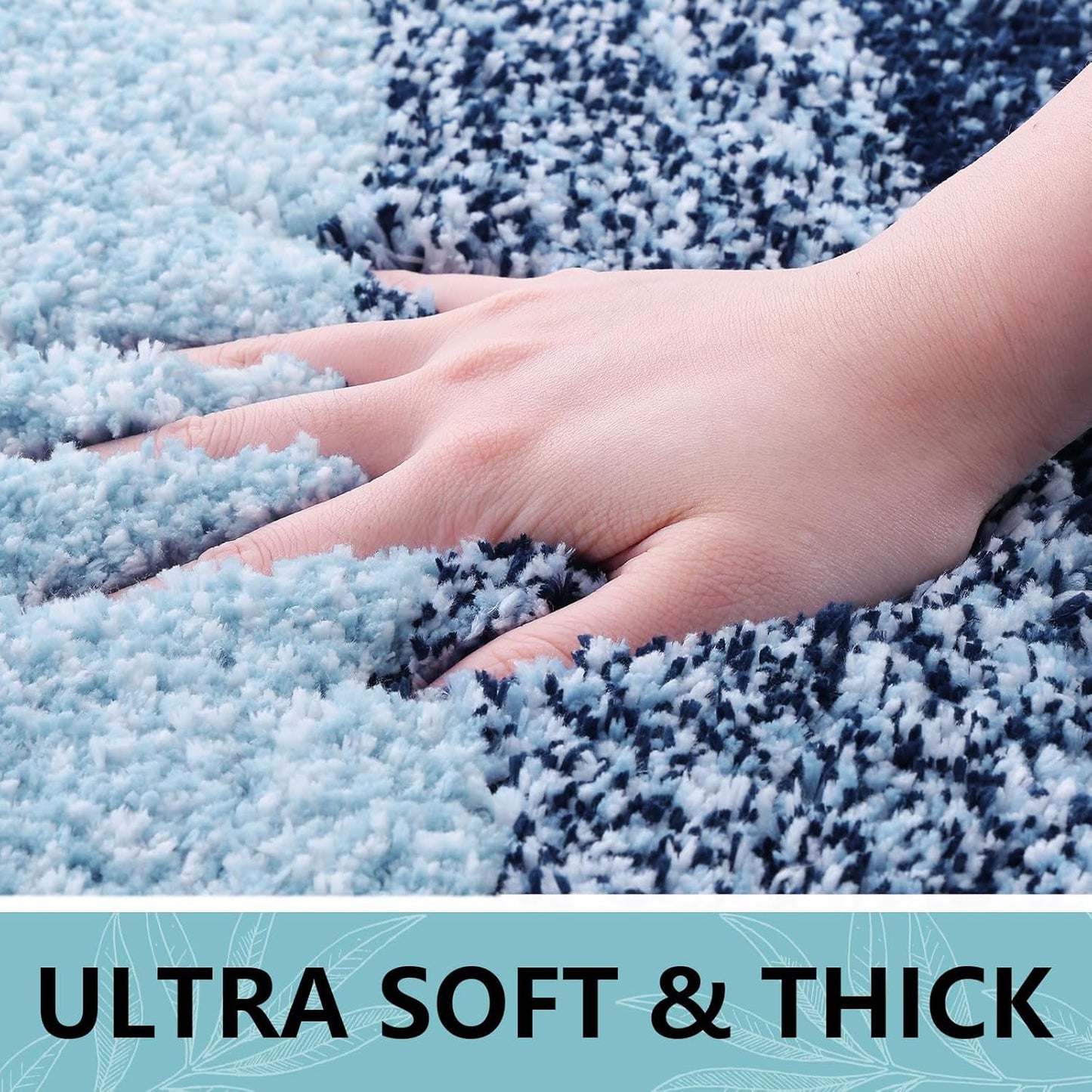 Arotive Microfiber Bath Rug - Soft, Absorbent, Non-Slip Plush Mat | 24x16 Dark Blue Rectangular