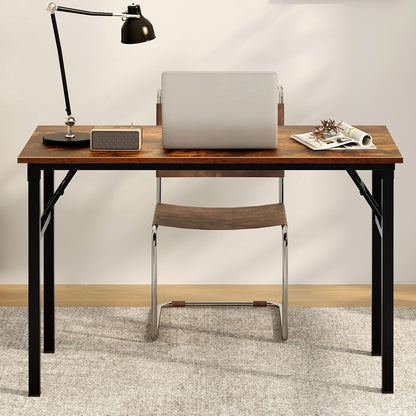 Need Office Computer Desk - 47.2L Sturdy and Heavy Duty Folding Laptop Table,Writing Table/Home Office Desk/Sewing Table,No Assembly Required,Rustic Brown AC5FB(120 * 60)