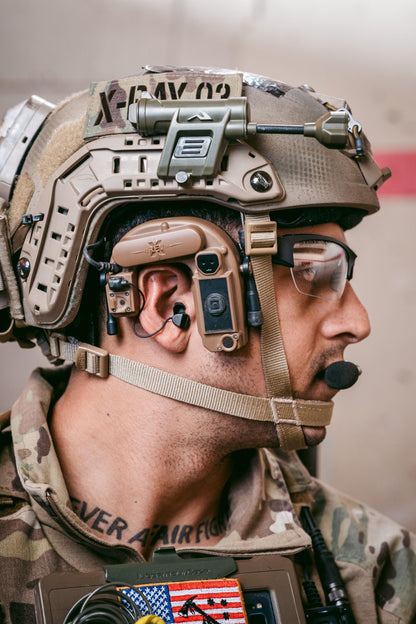 Princeton Tec Charge X Tactical Helmet Light – 100 Lumens, RGB + IR LEDs, Dual-Fuel CR123 or AA, Flexible Boom, IPX8 Waterproof, Programmable Output, Rail/Headstrap Mountable, Olive Drab