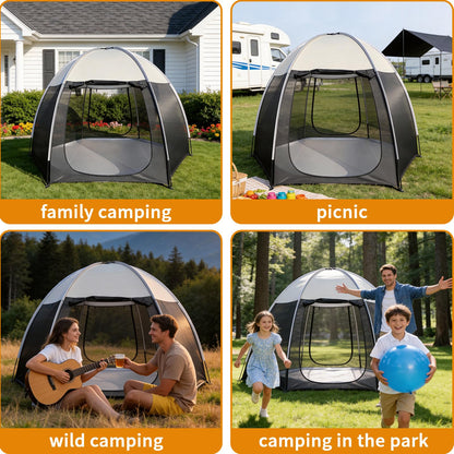 Screen House Tent Portable Canopy with Floor Mosquito Net Outdoor Room Perfect for Patio Backyard Gazebo Picnic Mesh. (10 'x10')