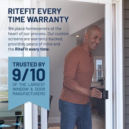 RiteScreen KD Mfit Sliding Screen Door Replacement, Ready-to-Assemble, Easy DIY, Bronze, 48" - PetScreen – Adjustable Patio Screen Door Kit for Openings 78” - 81” Tall – Fits 95% of Doors in U.S.