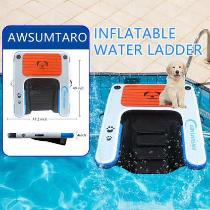 Inflatable Dock, Load-Bearing 200 pounds, Dog pet ramp, Suitable for Swimming Pools, Boat Docks, Lakes, Beach use Water Sports Platform.