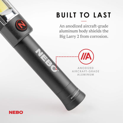 NEBO 500 Lumen Work Light, 200 Lumen Flashlight, Anodized Aluminum, Magnetic Base, Gray, Model SG_B07K2HWH5J_US