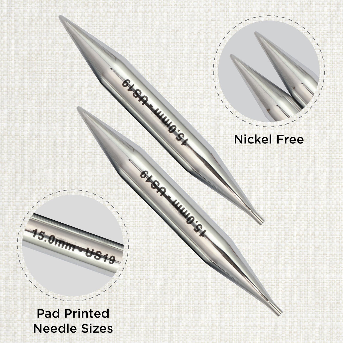 KnitPro Nova Interchangeable Circular Needles 5" (13cm) | US Size 19 (15mm)