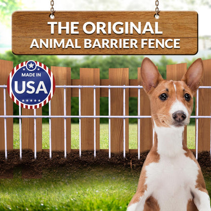 Dig Defence Original Animal Barrier Fence - X-Large Decorative Garden Fence, Outdoor No Dig Fence for Dogs and Rabbits, Yard and Patio - 24”(L) x 15”(H), 10 Pack