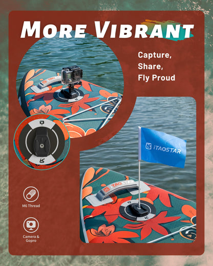 iTAOSTAR Novelty N01KP 11'6" x 35" Inflatable Stand Up Paddle Board with Seat- Stable SUP Board for Adults - Portable Paddleboard for Yoga, Surfing, Fishing - Includes Full Accessories Kit