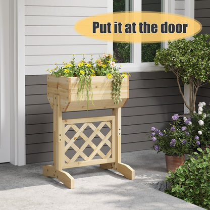 Furshus Wooden Planters for Outdoor Plants, Fence Style Wood Planter Boxes, Backyard Decor, Flower Planters for Flowers Vegetables