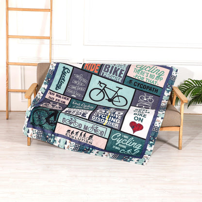 Soft Bicycle Blanket for Couch Bed Cozy Microfiber Fleece Flannel Bike Throw Blanket Gifts for Cycling Lover Kids Boys Girls Adults (Bike02, 130cm x 150cm(50'' x 60''))
