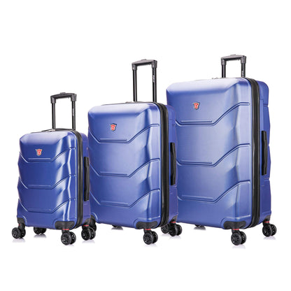 DUKAP ZONIX Luggage with Spinner Wheels | Durable Lightweight Hardshell Suitcase, Spacious Travel Sets with Handle and Trolley | (20/26/30) 3 Piece Luggage Set | Blue