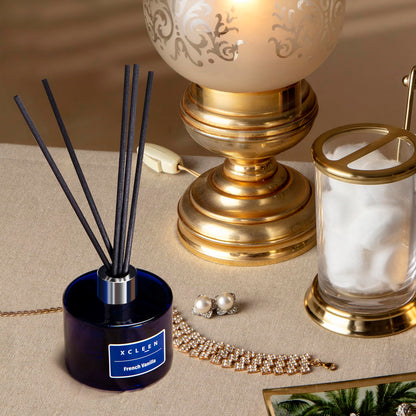 Reed Diffusers Set, 3.7 Oz Scent Diffuser, 6 Reed Diffuser Sticks, Home Fragrance Hyacinth, Peony & Citrus, Aromatherapy Oil Diffuser Reeds, More Masculine Scent, Bathroom & Office Decor 110ml