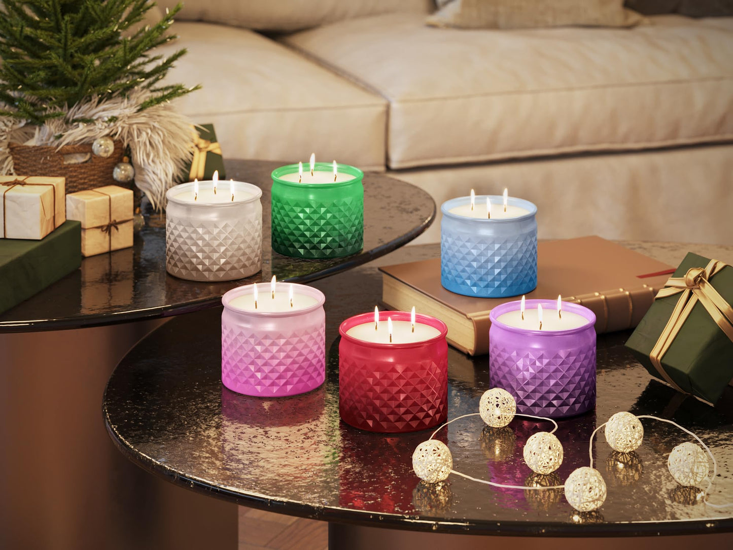Candle-lite Holiday Scented Candles, Winter Fleece Scent, 10 oz 3-Wick Jar Candle, Proudly Poured in The USA, Christmas Home Decor Candle, 40 Hours of Burn Time, Holiday Gift for Men and Women
