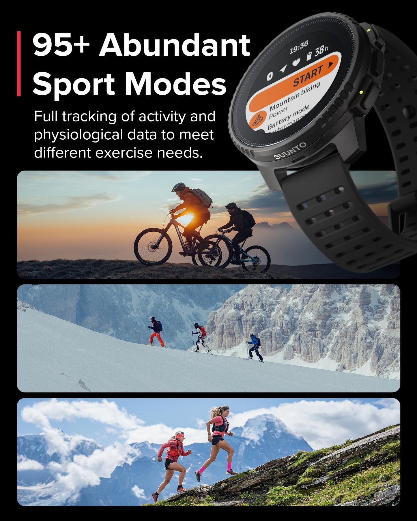 SUUNTO Vertical: Adventure GPS Watch, Large Screen, Offline Maps, Solar Charging