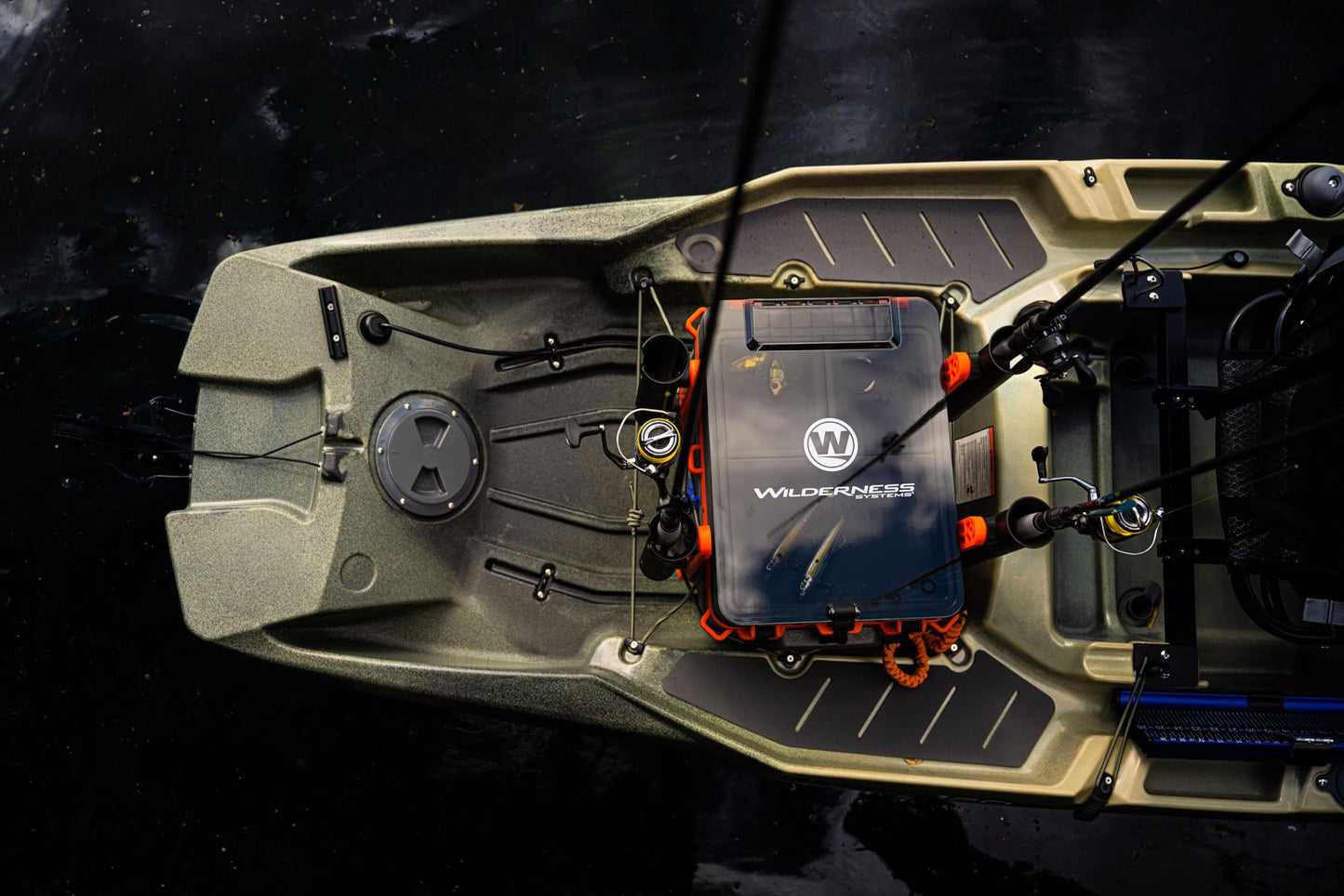 Wilderness Systems Kayak Crate - 4 Rod Holders - Kayak and Boat Tackle Storage - Fits Anglet Boats