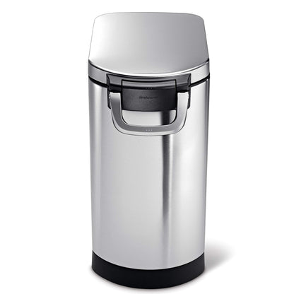simplehuman Large Pet Food Storage Container, Holds 30-35 lb / 14-16 kg of Dry Dog Food, Cat Food, or Bird Seed, Airtight Lock-Tight Lid with Magnetic Scoop, BPA-Free, Brushed Stainless Steel