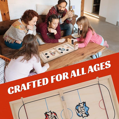 Fast Sling Puck Game - Super Winner Slingshot Puck Board Game - Sling It Shot 2 Player Hockey Table for Kids Teen and Adults - Christmas Indoor Family Tabletop Games