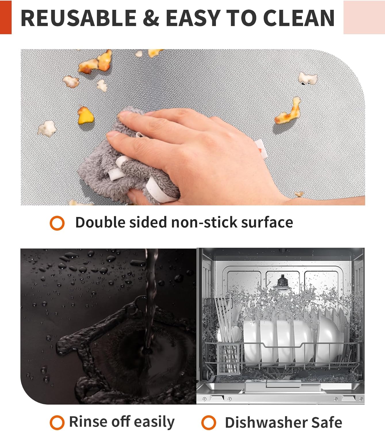 Skiennix Oven Liners - Heavy Duty 2 Pack Reusable Mats for Electric & Gas Ovens | 17"x25", BPA & PFOA Free