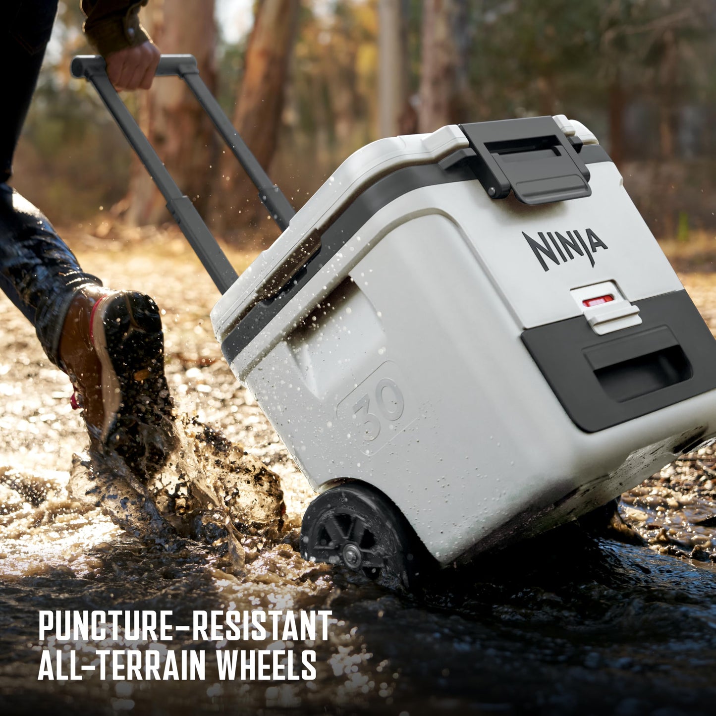Ninja | FrostVault 30QT Cooler with Wheels | Insulated with Temp Dry Storage Drawer | Keeps Ice Cold for Days | for the Beach, Camping, Picnics & More | Spanish Moss | FB230GN1