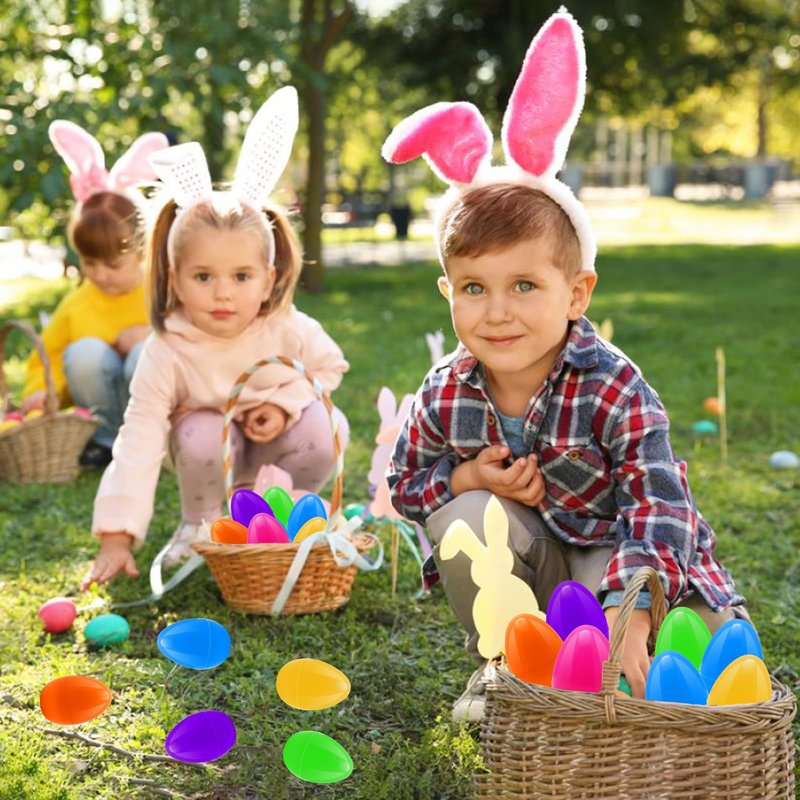 ZMCINER 36 PCS 3.55” Plastic Easter Eggs Fillable Plastic Easter Eggs Bulk Colorful Bright Easter Eggs Empty Perfect for Easter Egg Hunt, Easter Basket Stuffers, Easter Party Favor, Classroom Prize