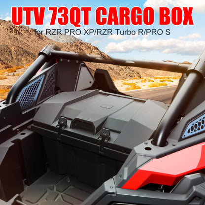XATVXUTV 73QT UTV Large Cargo Storage Box for Polaris RZR PRO XP/XP4, Water Resistant Dust Free Forward Bed Tool Box for Polaris RZR Turbo R/R4 RZR PRO S/S4 2020-2025 Accessories, Replace OEM #2883751
