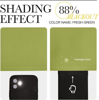 NICETOWN Fresh Green Blackout Curtains - Thermal Insulated Drapes for Small Windows | 40" Length, 29" Wide, 2 Panels