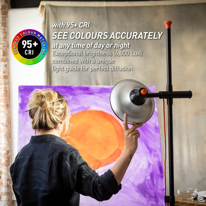 Daylight Artist Studio Lamp 2-6,000 Lux LED with 95+ CRI, 24cm Wide Shade