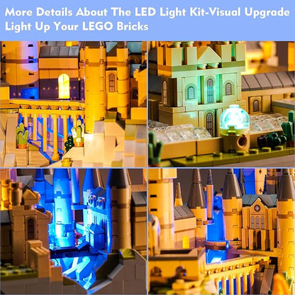 VONADO Light Compatible with Lego Hogwarts Castle and Grounds 76419 Music Version Creative Lighting Set Accessories Compatible with Lego 76419 for Fans (Lights Only No Models)
