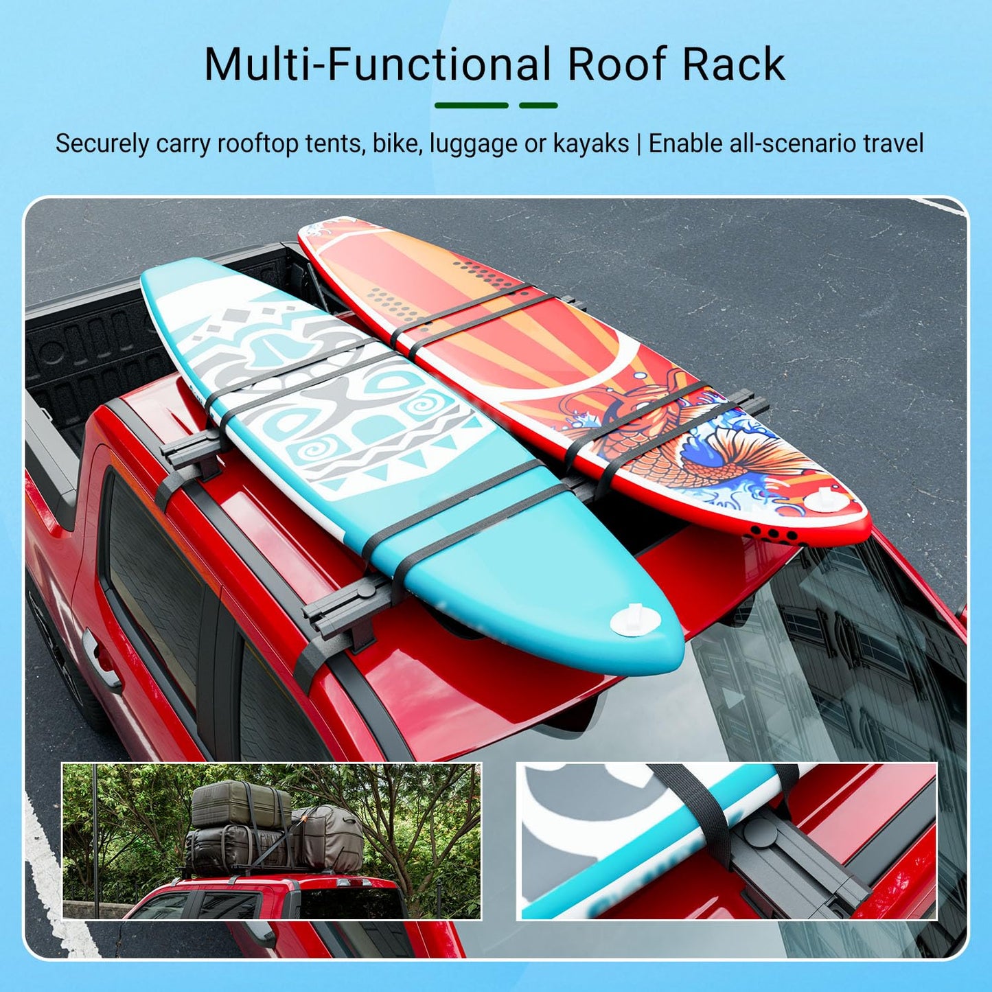 xipoqix Cross Bar Roof Rack Compatible with 2022-2025 Ford Maverick Roof Top Carrier Bar Replacement for 2022-2025 Ford Maverick Accessories