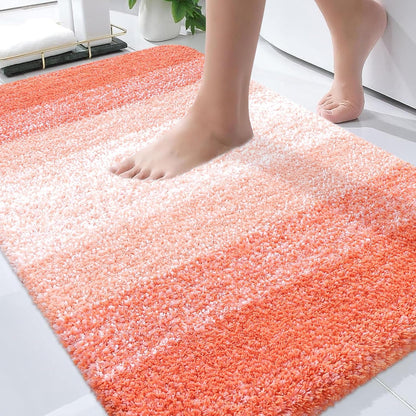 OLANLY Bathroom Rugs | Extra Soft Absorbent Microfiber Mat 34x21 - Quick Dry & Machine Washable, Coral