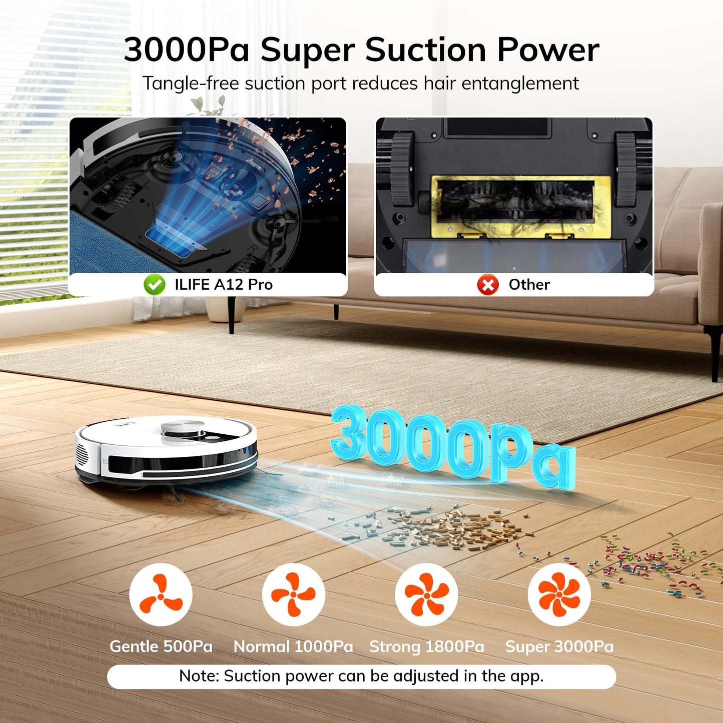 ILIFE A12 Pro Robot Vacuum and Mop Combo, Self Emptying Station for 60 Days, LiDAR Navigation, Home Mapping, No-Go Zones, 2.4G WiFi/App/Alexa/Remote Control, for Hard Floors, 110V