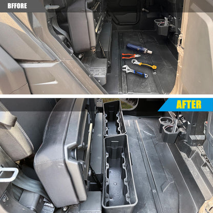 POYEACO Rear Underseat Storage Boxes Compatible with 2024-2026 Polaris XPEDITION XP 5/ ADV 5 Accessories, Under Seat Poly Combined Storage Bins Organizer Box 13L+13L (2PCS)
