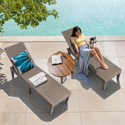 Lounge Chair,Pool Lounge Chairs Set of 2,Lounge Chair Outdoor,Waterproof Sun Loungers Chair,5-Positions Adjustable Outdoor Lounge Chairs for Garden Beach Patio Poolside Lawn Deck,Striped Grey