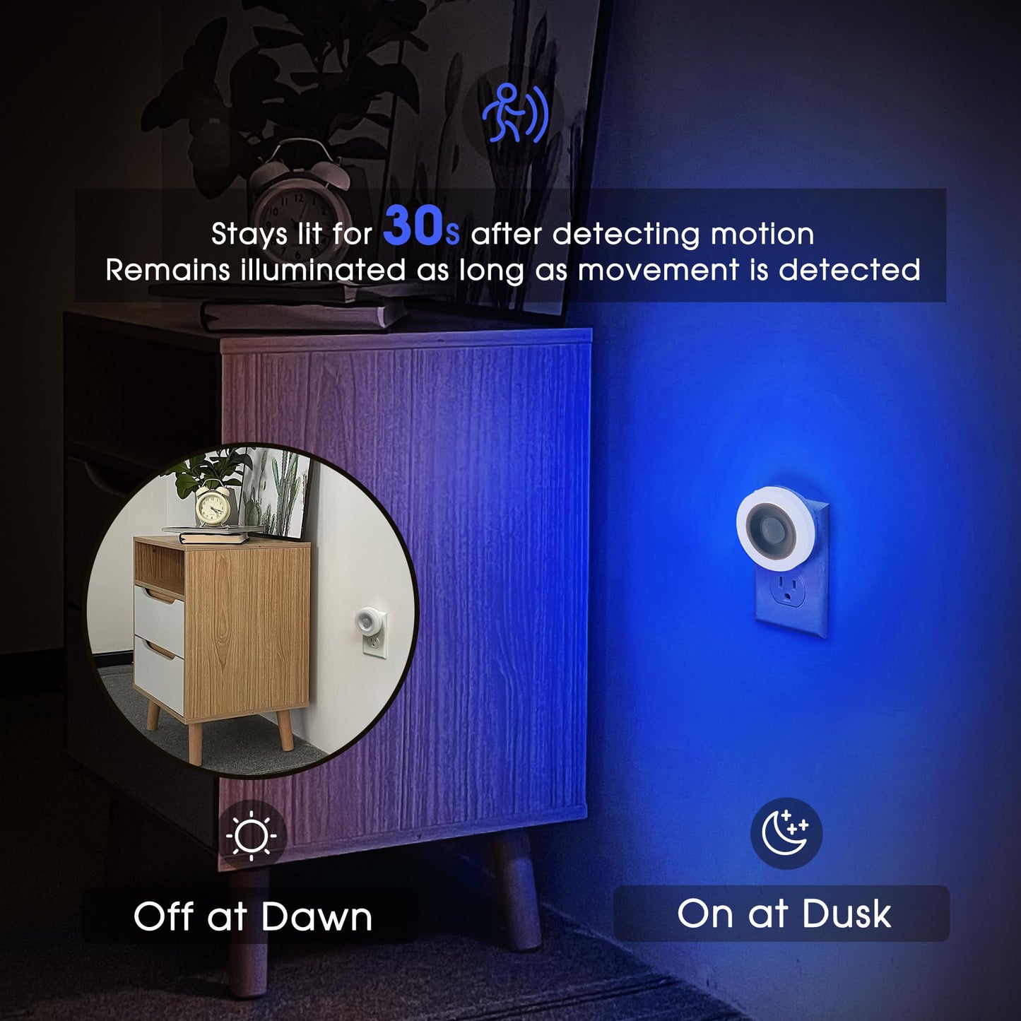 Briignite Motion Sensor Night Light, 4 Pack, Night Lights Plug into Wall, Auto On/Off Motion Activation Nightlight, Energy-Saving 0.6W LED, Daylight White, Ideal for Kids, Bedroom, Bathroom