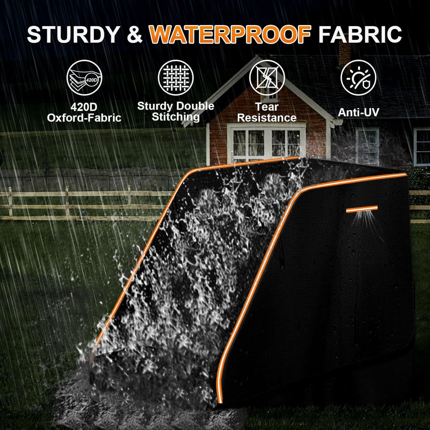 Xmuzua 900D Skid Steer Cover Waterproof Heavy Duty, UV Protection Track Loader Cover Compatible with Bobcat, John Deere, Kubota, Caterpillar, Case, New Holland, JCB, (148"x 75"x 80")