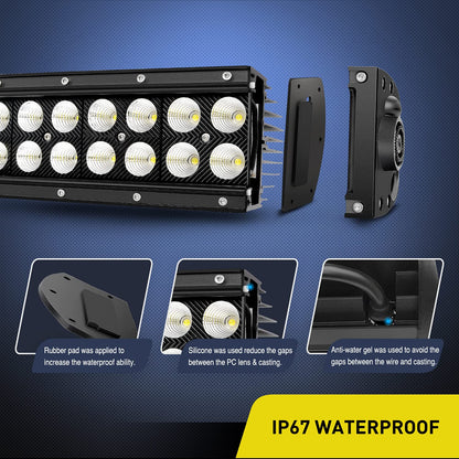 Nilight 54" 312W Curved LED Work Light Spot Flood Combo Bar Driving Fog Lamp off road lights