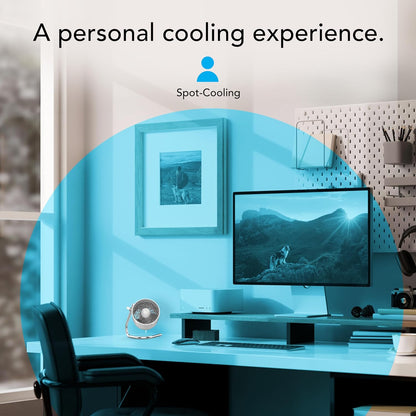 Vornado Pivot Personal Air Circulator - Portable Desk Fan with Powerful Airflow | Ice White