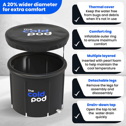 The Cold Pod Ice Bath Tub for Athletes XL: Cold Plunge Tub Outdoor with Cover,116 Gallons Portable Ice Bath Cold Water Therapy Plunge Pool,Large Ice Tub for Cold Dippers at Home
