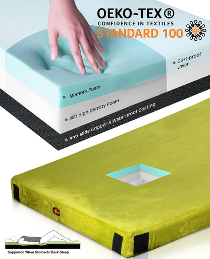 Gaialoop 3 Inch Memory Foam Camping Mattress, Dual Layer Thick Sleeping Camp Pad for Car Tent Cot, Roll-Up Portable Glamping Floor Bed for Guests Sleepover[Twin XL: 80 * 38 * 3"]