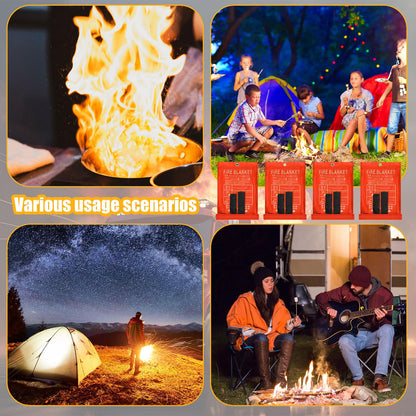 Copkim 50 Pack Fire Blanket for Home and Kitchen Bulk 39 x 39 Inch Emergency Fire Blanket Fiberglass Fire Blankets Emergency Fire Retardant Blankets for Home,Kitchen,Camping School(Orange)
