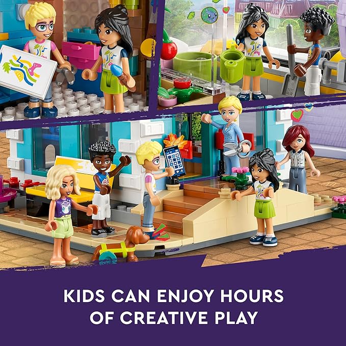 LEGO Friends Heartlake City Community Center 41748 Building Toy Set Creative Challenge for Ages 9+ Includes 6 Mini-Dolls a Pet Dog and Lots of Accessories a Fun Gift for Kids who Love Role Play