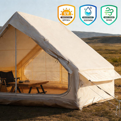WENZEFZZB 2025 Upgraded Waterproof Inflatable Camping Tent for 5-8 People, No Assembly Needed Luxury Glamping House, Oxford Fabric Inflatable Camping Tents with Hand Pump