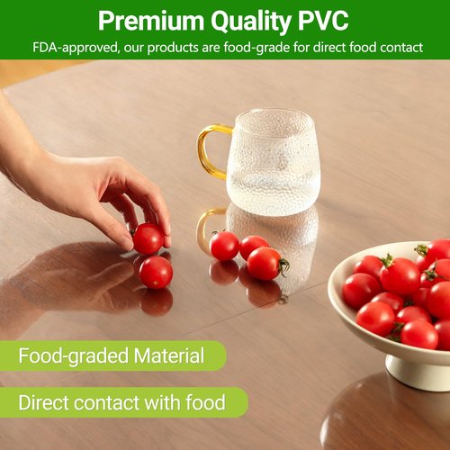 ETECHMART Clear Plastic Table Cover Protector Rectangle 36 x 60'', Thick Waterproof Transparent Table Protector for Dining Table, Non-Slip Heat Resistant Clear Desk Mat for Kitchen Office Desktop