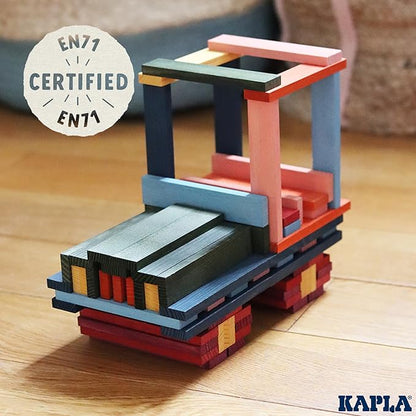 KAPLA 100 Octocolor Case - Wooden Construction Set 100 Colored Building Planks