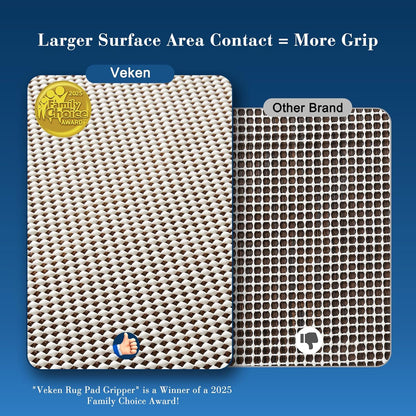 Veken Rug Pad Gripper - Non-Slip 7x9 Ft Mat for Hardwood & Tile Floors | Thick Anti-Skid Design
