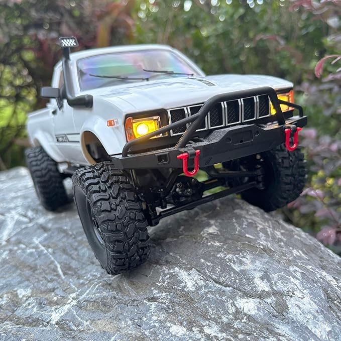 WPL C24-1 RC Rock Crawler RC Truck 4x4 1/16 Scale RC Crawler Off Road Remote Control Pickup 2.4G All Terrain RTR with Proportional Throttle Steering Led Light Adult