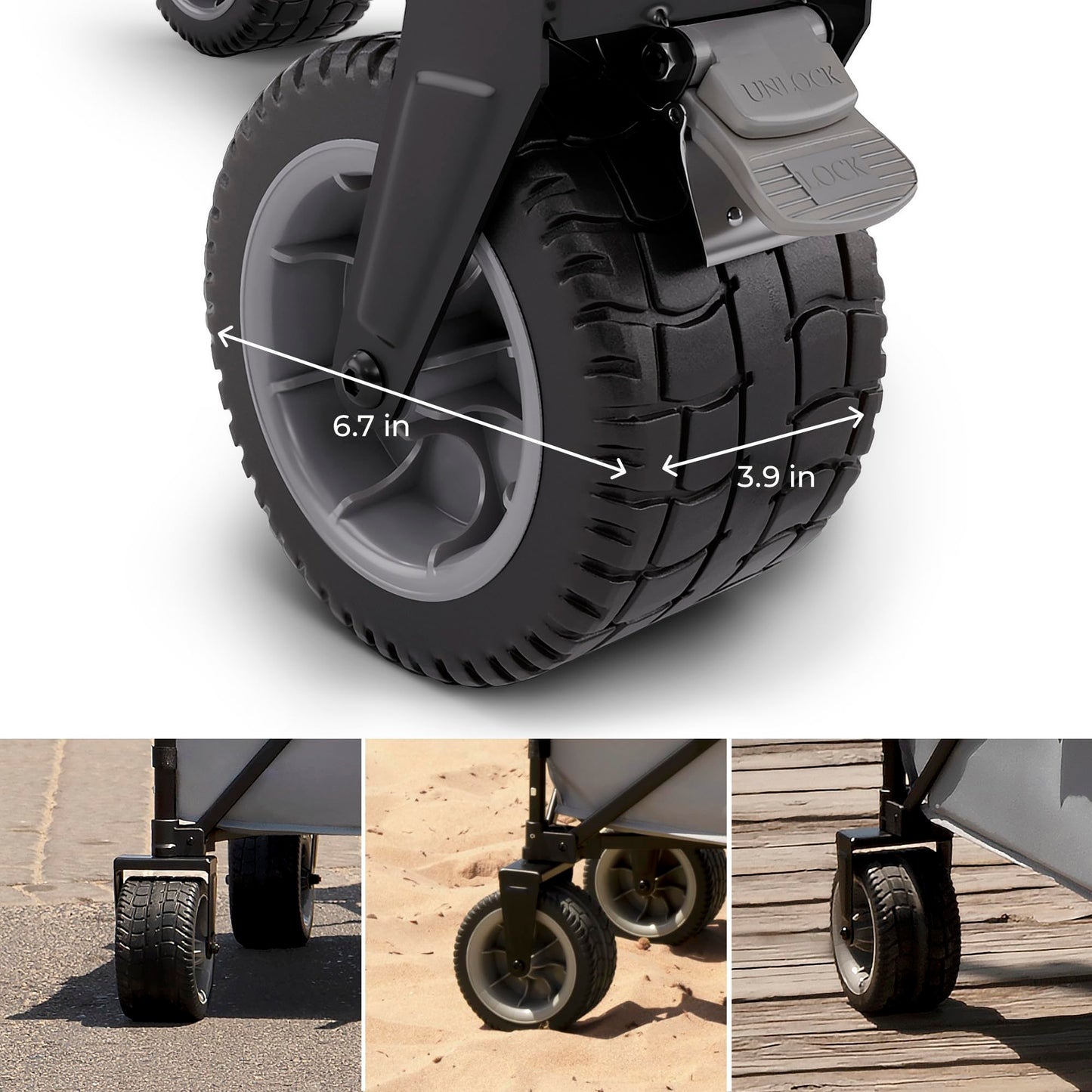 Kinderkraft ROLLSTER, Foldable Wagon, 220 lbs Load Capacity, 34 Gallon Capacity, Sturdy Steel Frame, Oxford 600D Fabric, Large All-Terrain Wheels, Telescopic Handle, Compact, Easy to Transport, Black